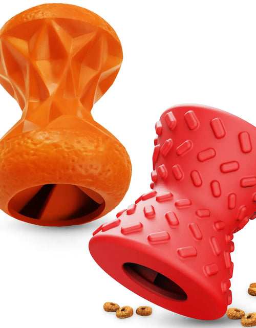 Load image into Gallery viewer, 2pcs Dog Toys Dog Toys for Aggressive chewers Puppy Toys Indestructible Dog Toy Dog Toys for Small Dogs Interactive Dog Toys Dog chew Toys pet Toys (Orange + Red)
