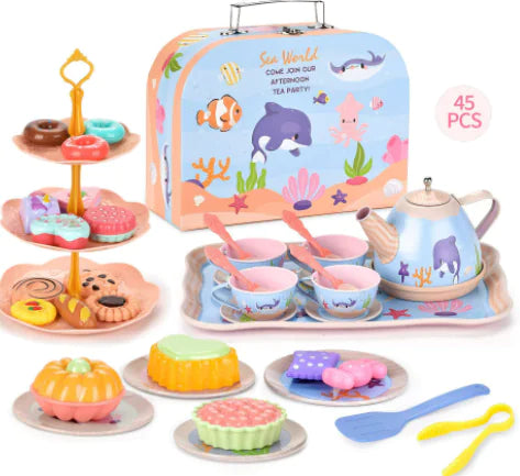 Load image into Gallery viewer, Girls Play House Simulation Dessert &amp; Tea Toy Set
