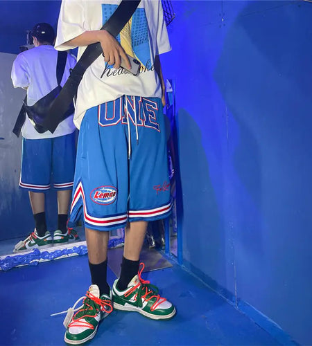 Embroidered Letter Loose Basketball Sweatpants