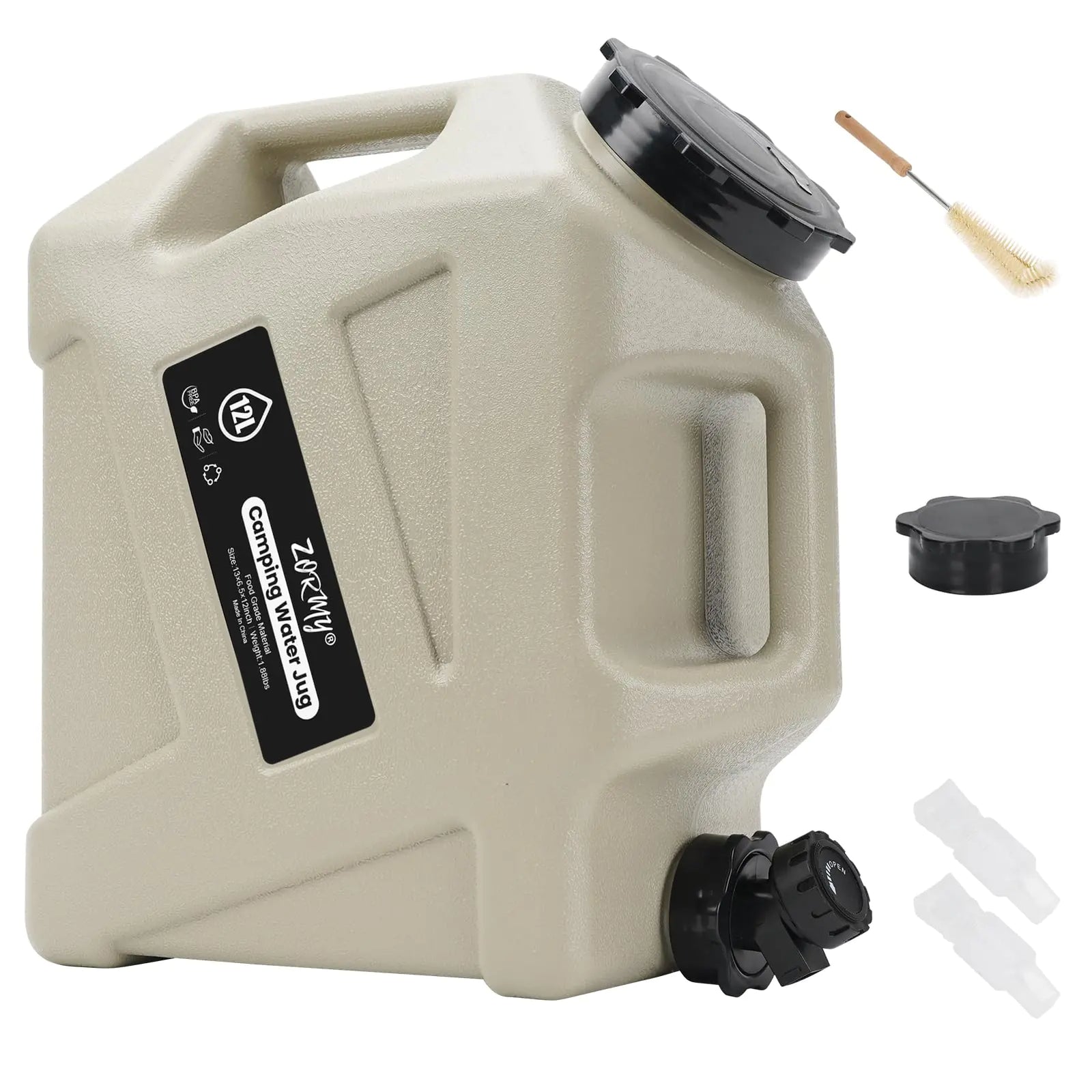 ZORMY 3.2 Gallon Camping Water Container with Spigot Camping Water Jug Portable Water Storage Container BPA Free Large Emergency Water Storage for Camping Vehicle Car Outdoor Hiking Picnic